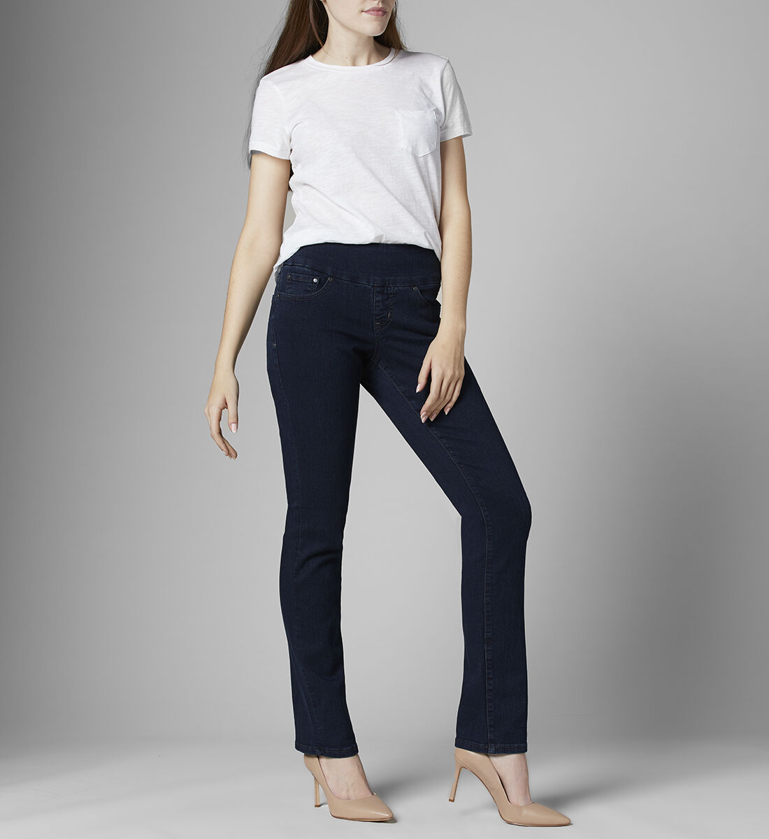 Peri Mid Rise Straight Leg Jeans Front